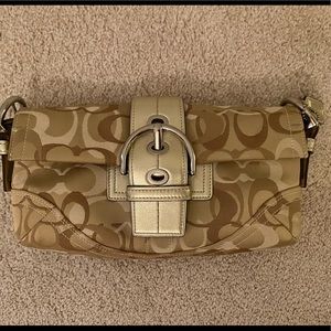 Gold Coach Shoulder Bag